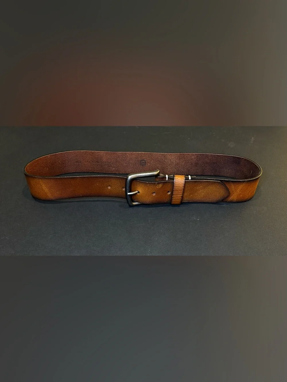 Flint and Tinder Huckberry Brown Leather Jean Belt Size 34